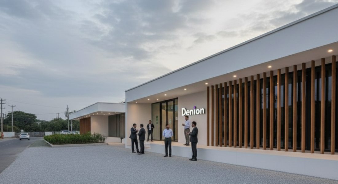 Denion's headquarters, wide exterior view